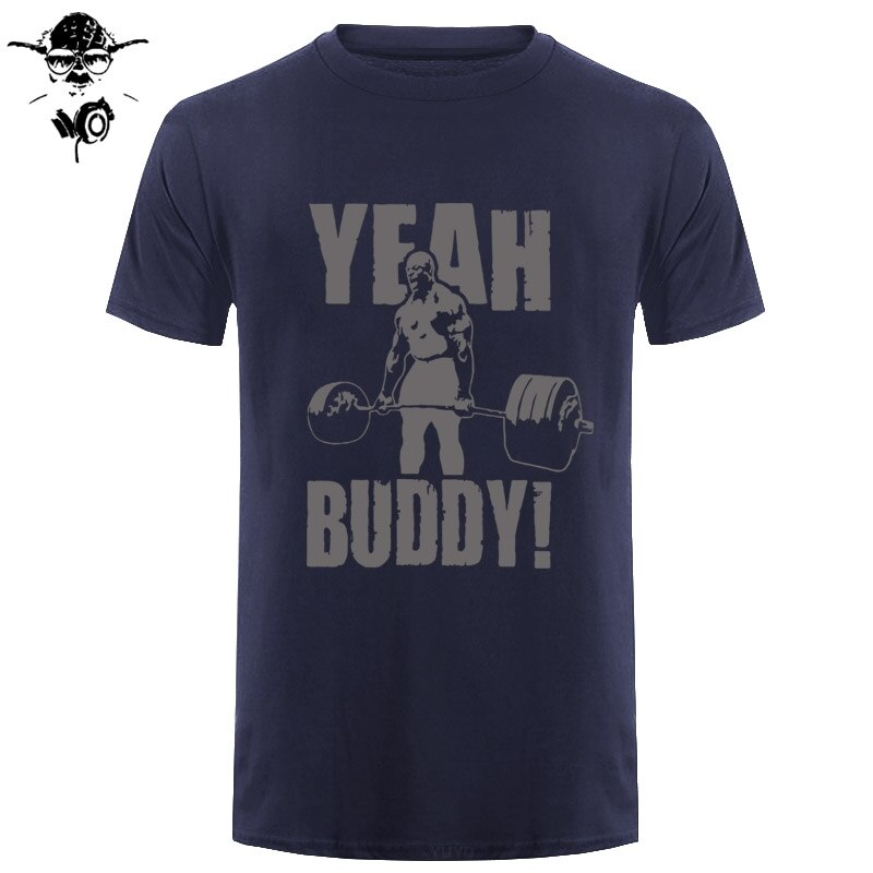 Man T Shirt Yeah Buddy Ronnie Coleman Body Building Casual Short Sleeve Tee Shirt Round Neck clothing 100% Cotton Print T-Shirt