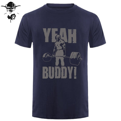 Man T Shirt Yeah Buddy Ronnie Coleman Body Building Casual Short Sleeve Tee Shirt Round Neck clothing 100% Cotton Print T-Shirt