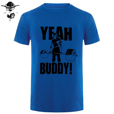 Man T Shirt Yeah Buddy Ronnie Coleman Body Building Casual Short Sleeve Tee Shirt Round Neck clothing 100% Cotton Print T-Shirt