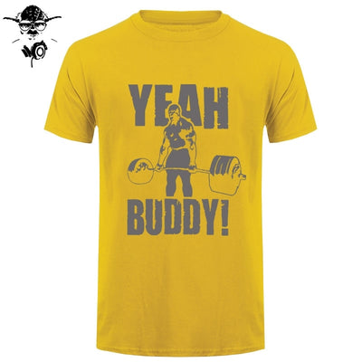 Man T Shirt Yeah Buddy Ronnie Coleman Body Building Casual Short Sleeve Tee Shirt Round Neck clothing 100% Cotton Print T-Shirt