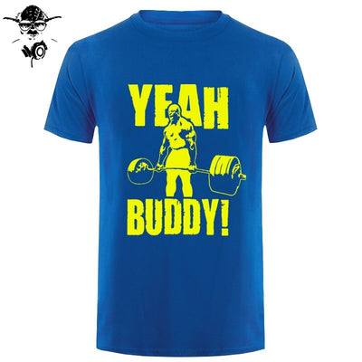 Man T Shirt Yeah Buddy Ronnie Coleman Body Building Casual Short Sleeve Tee Shirt Round Neck clothing 100% Cotton Print T-Shirt