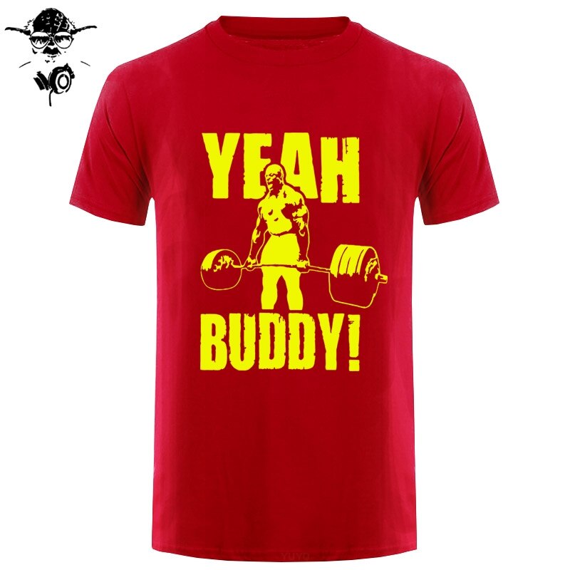 Man T Shirt Yeah Buddy Ronnie Coleman Body Building Casual Short Sleeve Tee Shirt Round Neck clothing 100% Cotton Print T-Shirt
