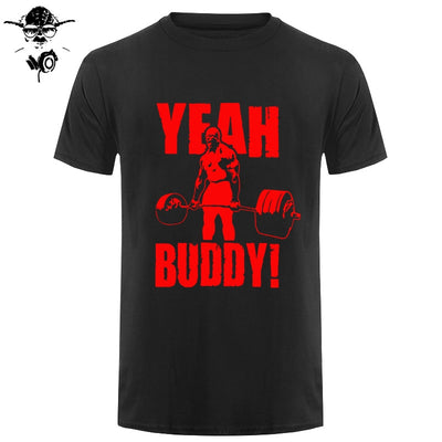 Man T Shirt Yeah Buddy Ronnie Coleman Body Building Casual Short Sleeve Tee Shirt Round Neck clothing 100% Cotton Print T-Shirt
