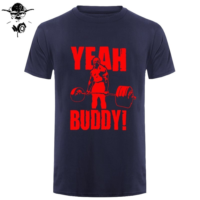 Man T Shirt Yeah Buddy Ronnie Coleman Body Building Casual Short Sleeve Tee Shirt Round Neck clothing 100% Cotton Print T-Shirt
