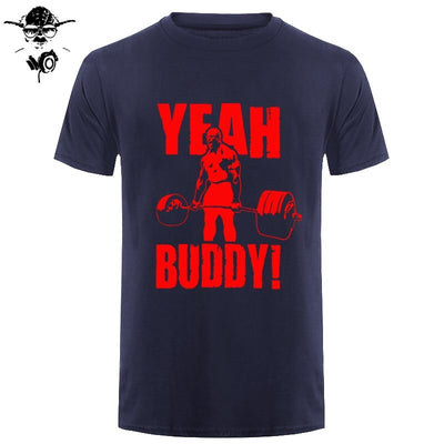 Man T Shirt Yeah Buddy Ronnie Coleman Body Building Casual Short Sleeve Tee Shirt Round Neck clothing 100% Cotton Print T-Shirt