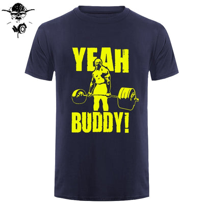 Man T Shirt Yeah Buddy Ronnie Coleman Body Building Casual Short Sleeve Tee Shirt Round Neck clothing 100% Cotton Print T-Shirt