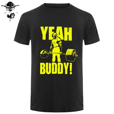 Man T Shirt Yeah Buddy Ronnie Coleman Body Building Casual Short Sleeve Tee Shirt Round Neck clothing 100% Cotton Print T-Shirt