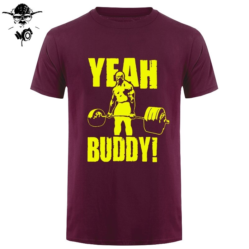 Man T Shirt Yeah Buddy Ronnie Coleman Body Building Casual Short Sleeve Tee Shirt Round Neck clothing 100% Cotton Print T-Shirt
