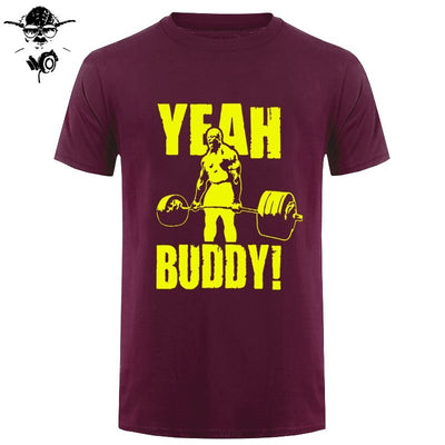 Man T Shirt Yeah Buddy Ronnie Coleman Body Building Casual Short Sleeve Tee Shirt Round Neck clothing 100% Cotton Print T-Shirt