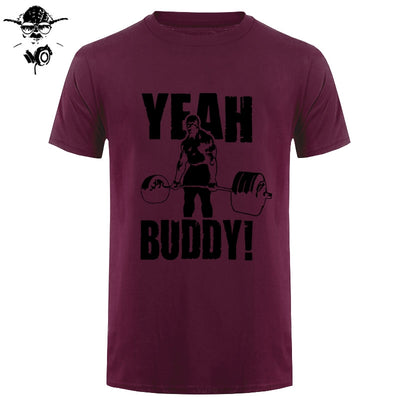 Man T Shirt Yeah Buddy Ronnie Coleman Body Building Casual Short Sleeve Tee Shirt Round Neck clothing 100% Cotton Print T-Shirt