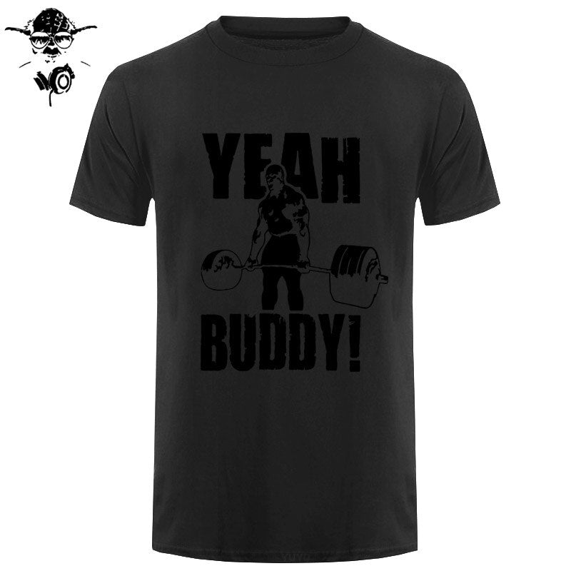 Man T Shirt Yeah Buddy Ronnie Coleman Body Building Casual Short Sleeve Tee Shirt Round Neck clothing 100% Cotton Print T-Shirt