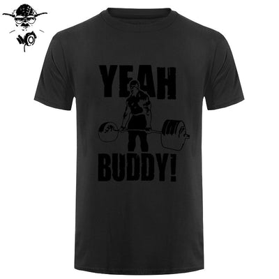 Man T Shirt Yeah Buddy Ronnie Coleman Body Building Casual Short Sleeve Tee Shirt Round Neck clothing 100% Cotton Print T-Shirt