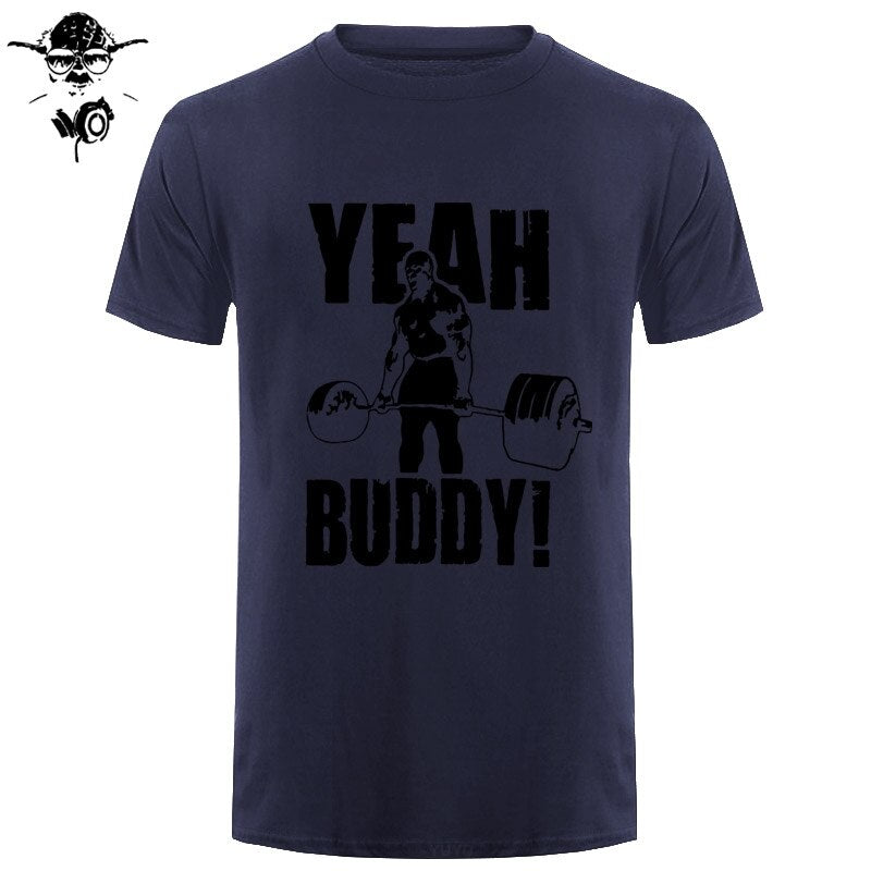 Man T Shirt Yeah Buddy Ronnie Coleman Body Building Casual Short Sleeve Tee Shirt Round Neck clothing 100% Cotton Print T-Shirt