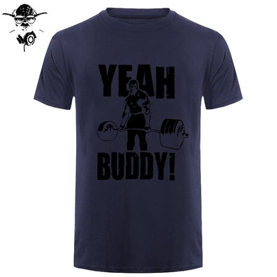 Man T Shirt Yeah Buddy Ronnie Coleman Body Building Casual Short Sleeve Tee Shirt Round Neck clothing 100% Cotton Print T-Shirt