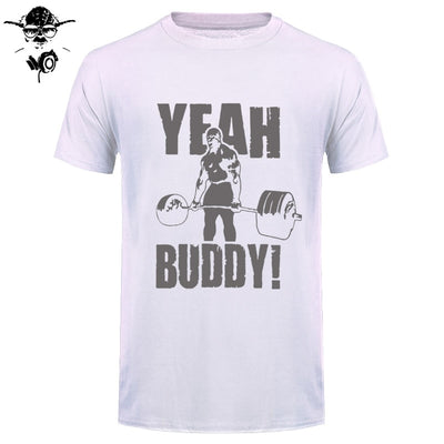 Man T Shirt Yeah Buddy Ronnie Coleman Body Building Casual Short Sleeve Tee Shirt Round Neck clothing 100% Cotton Print T-Shirt