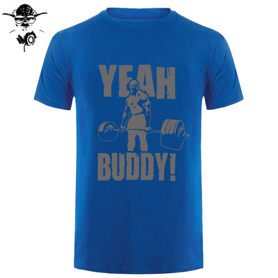 Man T Shirt Yeah Buddy Ronnie Coleman Body Building Casual Short Sleeve Tee Shirt Round Neck clothing 100% Cotton Print T-Shirt