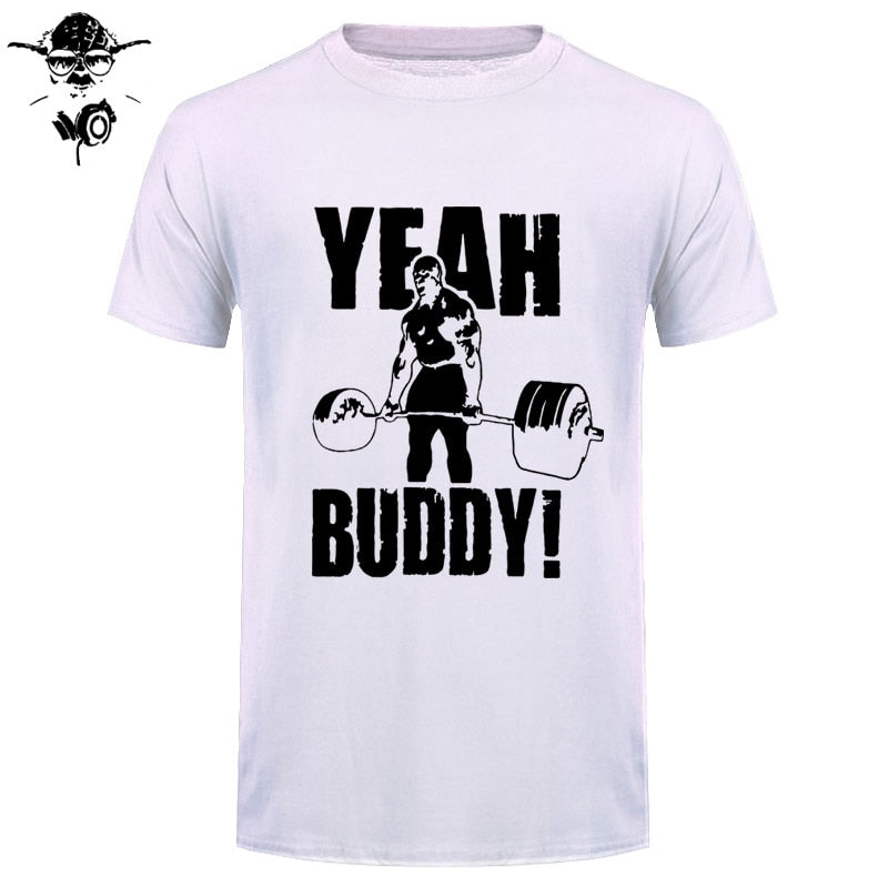 Man T Shirt Yeah Buddy Ronnie Coleman Body Building Casual Short Sleeve Tee Shirt Round Neck clothing 100% Cotton Print T-Shirt