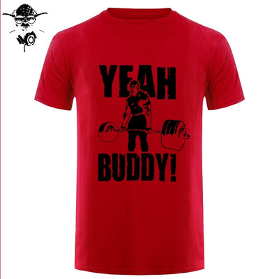 Man T Shirt Yeah Buddy Ronnie Coleman Body Building Casual Short Sleeve Tee Shirt Round Neck clothing 100% Cotton Print T-Shirt