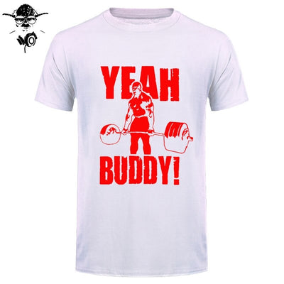 Man T Shirt Yeah Buddy Ronnie Coleman Body Building Casual Short Sleeve Tee Shirt Round Neck clothing 100% Cotton Print T-Shirt