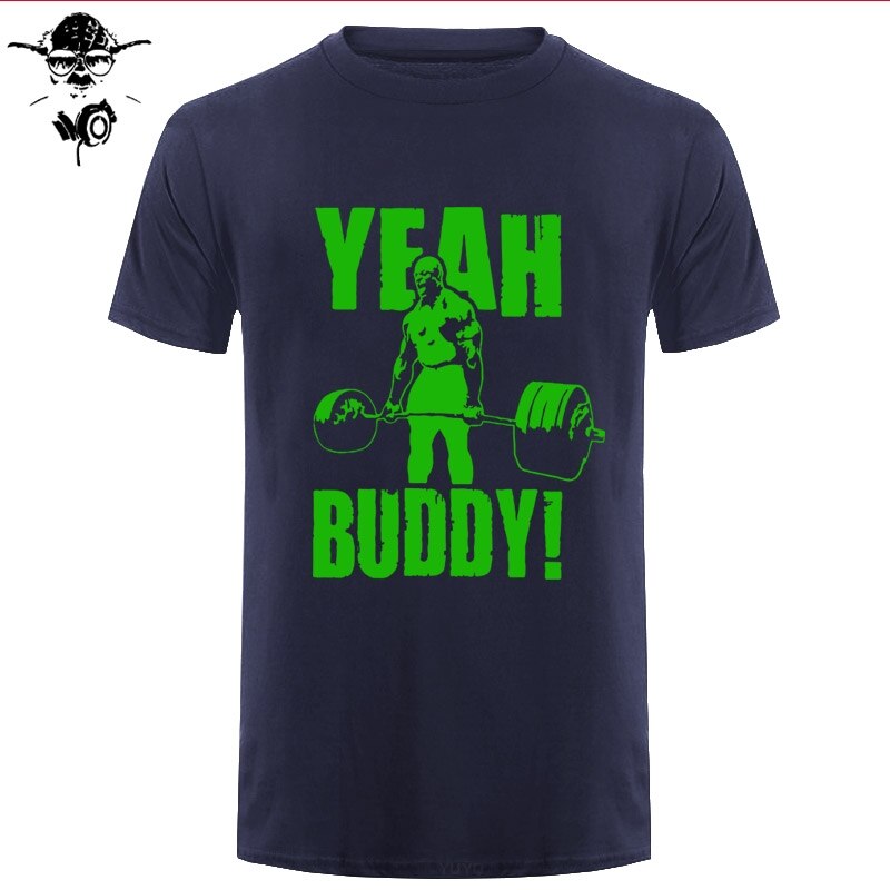 Man T Shirt Yeah Buddy Ronnie Coleman Body Building Casual Short Sleeve Tee Shirt Round Neck clothing 100% Cotton Print T-Shirt