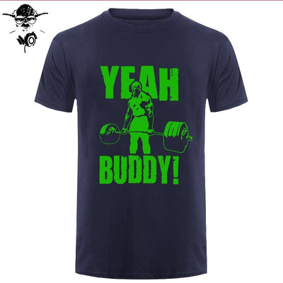 Man T Shirt Yeah Buddy Ronnie Coleman Body Building Casual Short Sleeve Tee Shirt Round Neck clothing 100% Cotton Print T-Shirt
