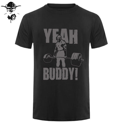 Man T Shirt Yeah Buddy Ronnie Coleman Body Building Casual Short Sleeve Tee Shirt Round Neck clothing 100% Cotton Print T-Shirt