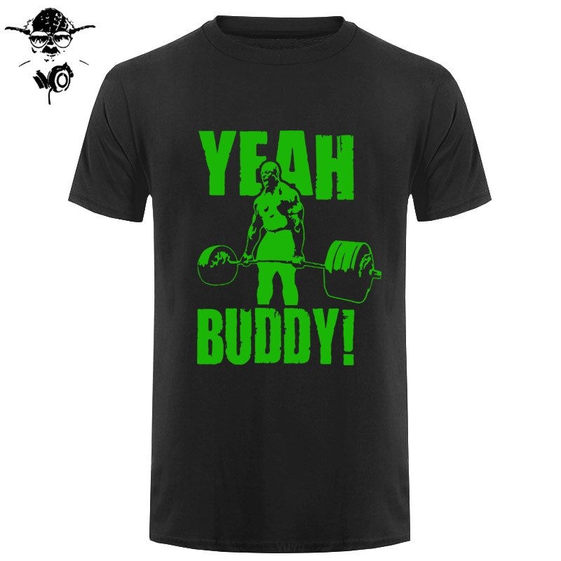 Man T Shirt Yeah Buddy Ronnie Coleman Body Building Casual Short Sleeve Tee Shirt Round Neck clothing 100% Cotton Print T-Shirt