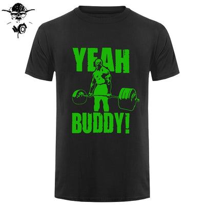 Man T Shirt Yeah Buddy Ronnie Coleman Body Building Casual Short Sleeve Tee Shirt Round Neck clothing 100% Cotton Print T-Shirt