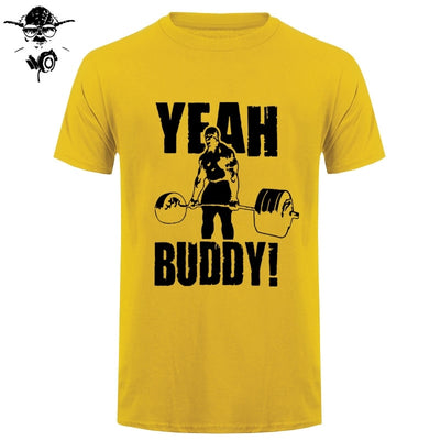 Man T Shirt Yeah Buddy Ronnie Coleman Body Building Casual Short Sleeve Tee Shirt Round Neck clothing 100% Cotton Print T-Shirt