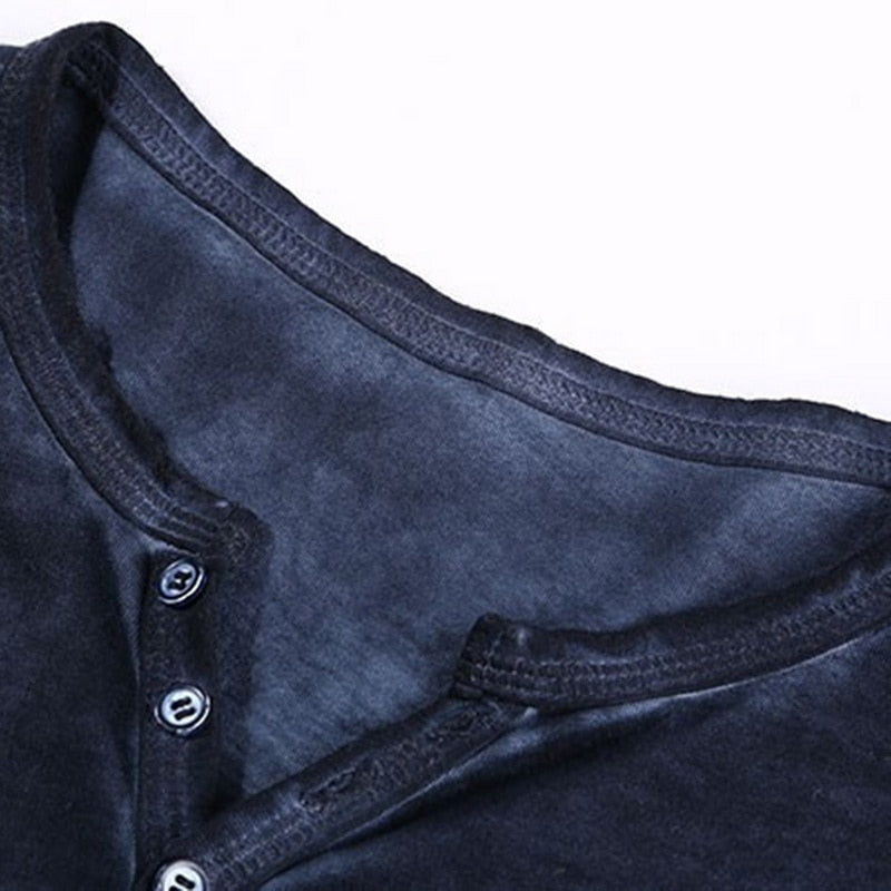 Shirt1 editorify Modish Men Henley Tshirt 2019 Long Sleeve Casual T-shirt Stylish Slim Fit Camiseta Masculina Button Design Men Basic Tops Tees