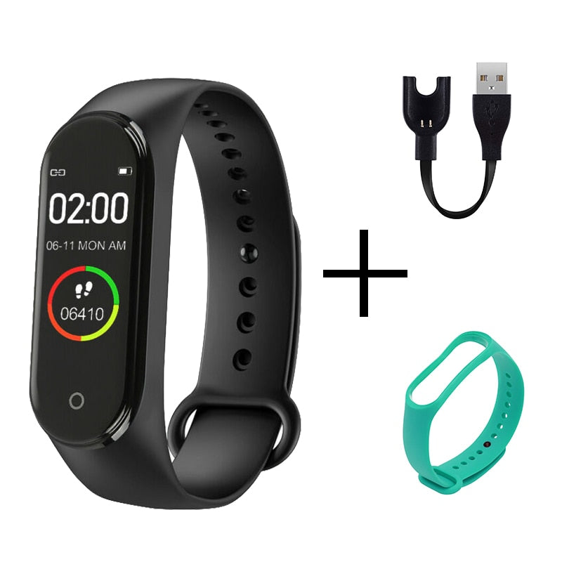 Portable Men's And Women's Waterproof Smart Color Screen M4 Watch Heart Rate Monitor Monitoring Health Tracker Couple watches