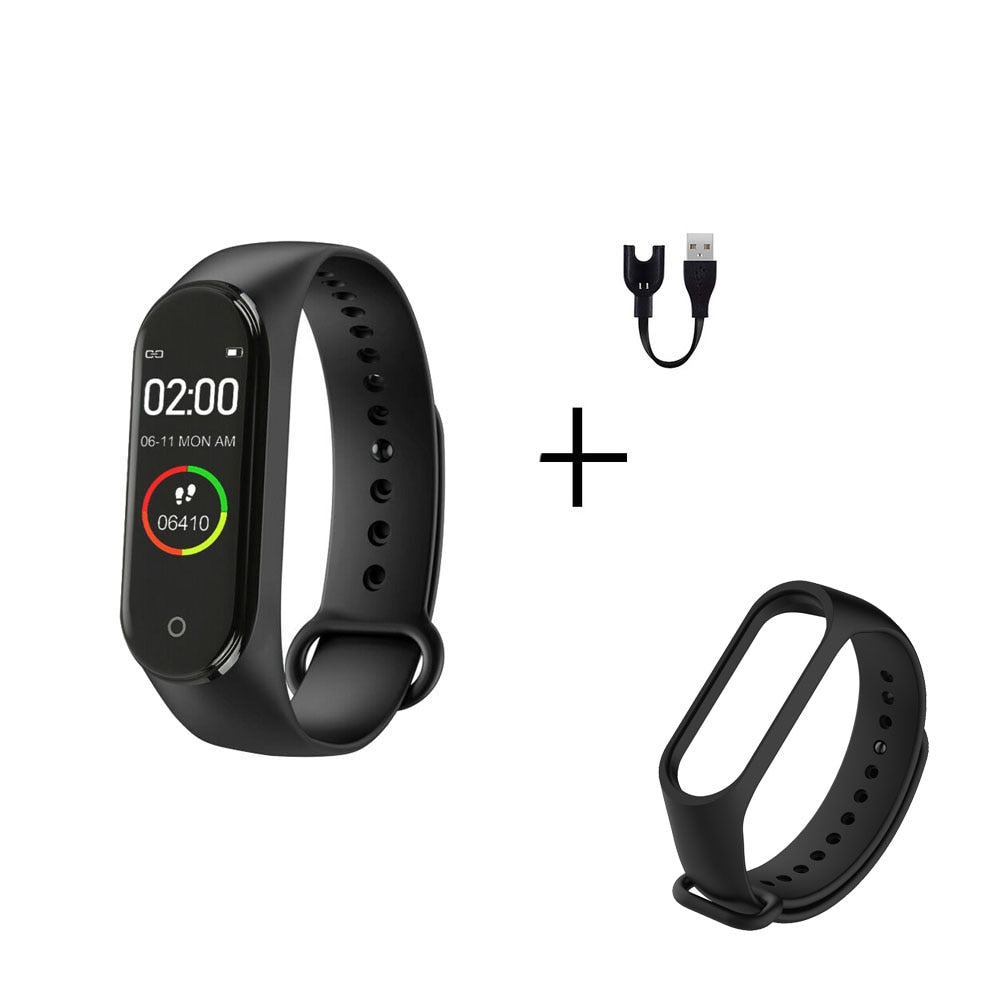 Portable Men's And Women's Waterproof Smart Color Screen M4 Watch Heart Rate Monitor Monitoring Health Tracker Couple watches