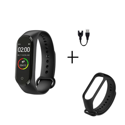 Portable Men's And Women's Waterproof Smart Color Screen M4 Watch Heart Rate Monitor Monitoring Health Tracker Couple watches