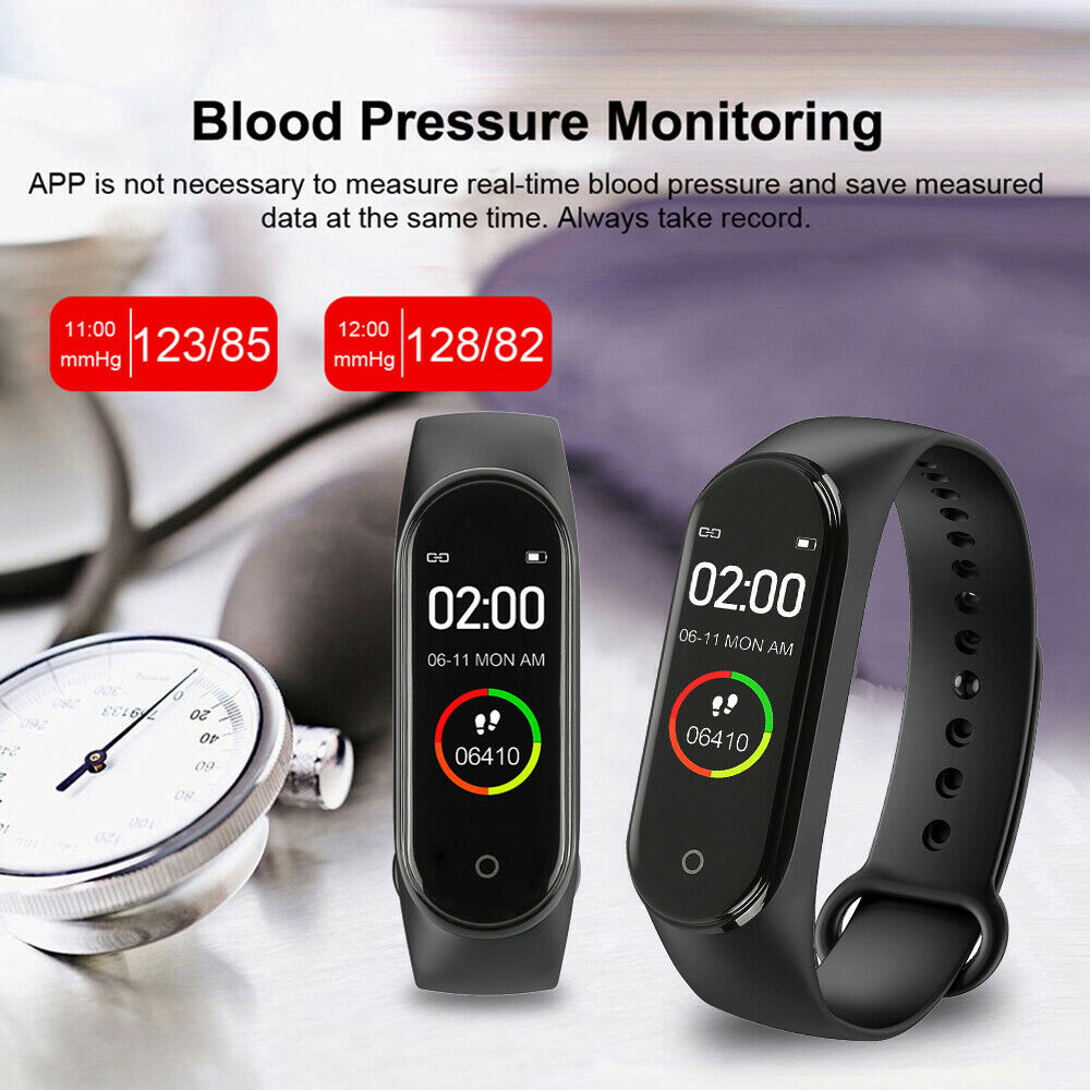 Portable Men's And Women's Waterproof Smart Color Screen M4 Watch Heart Rate Monitor Monitoring Health Tracker Couple watches