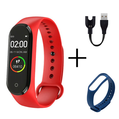 Portable Men's And Women's Waterproof Smart Color Screen M4 Watch Heart Rate Monitor Monitoring Health Tracker Couple watches