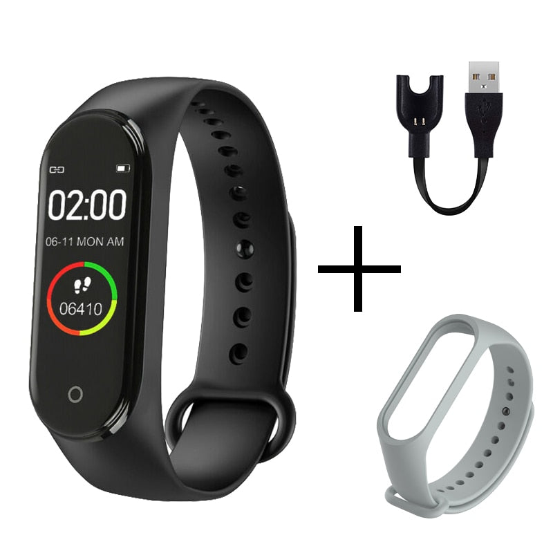 Portable Men's And Women's Waterproof Smart Color Screen M4 Watch Heart Rate Monitor Monitoring Health Tracker Couple watches