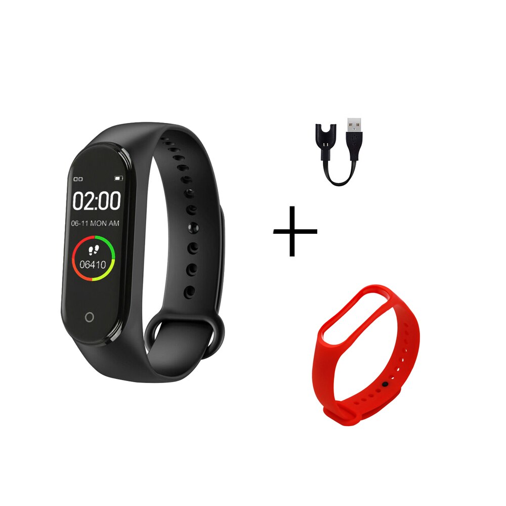 Portable Men's And Women's Waterproof Smart Color Screen M4 Watch Heart Rate Monitor Monitoring Health Tracker Couple watches