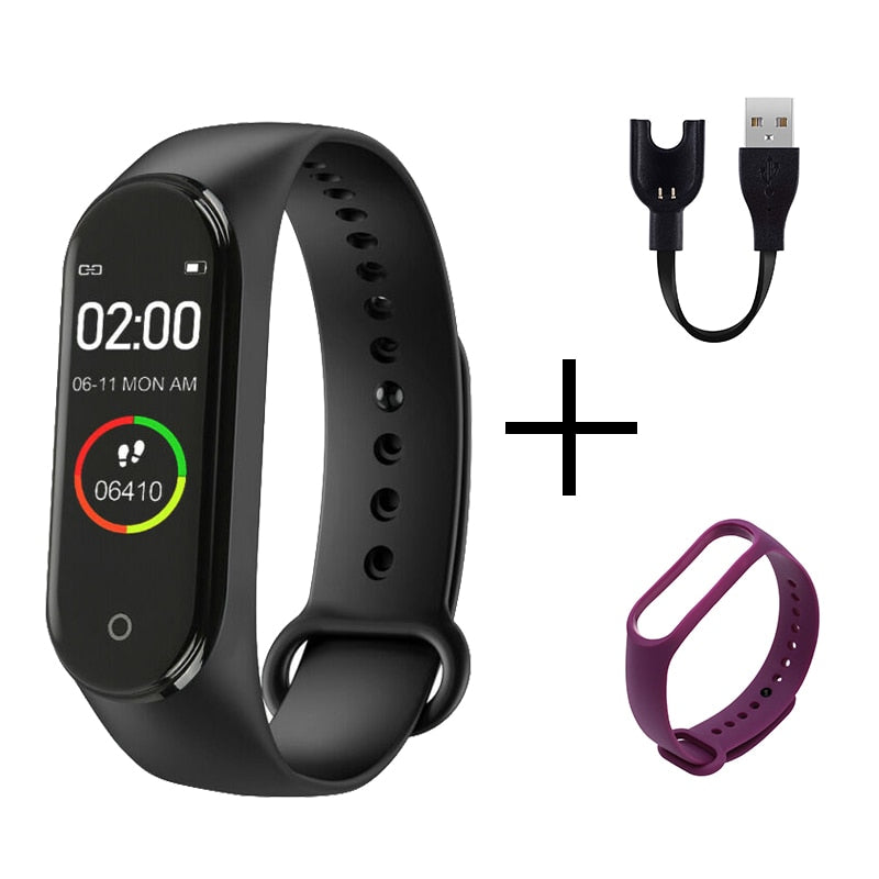 Portable Men's And Women's Waterproof Smart Color Screen M4 Watch Heart Rate Monitor Monitoring Health Tracker Couple watches