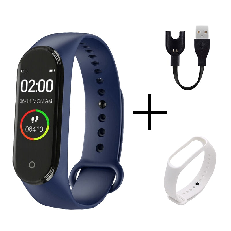 Portable Men's And Women's Waterproof Smart Color Screen M4 Watch Heart Rate Monitor Monitoring Health Tracker Couple watches