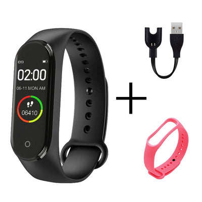 Portable Men's And Women's Waterproof Smart Color Screen M4 Watch Heart Rate Monitor Monitoring Health Tracker Couple watches