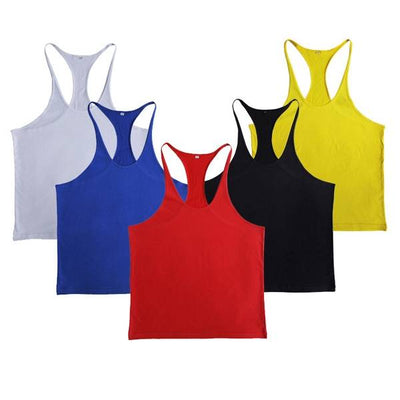 Men Summer Cotton Plain Gym Tank Top Sleeveless T-shirt Workout Bodybuilding Singlet - Black M