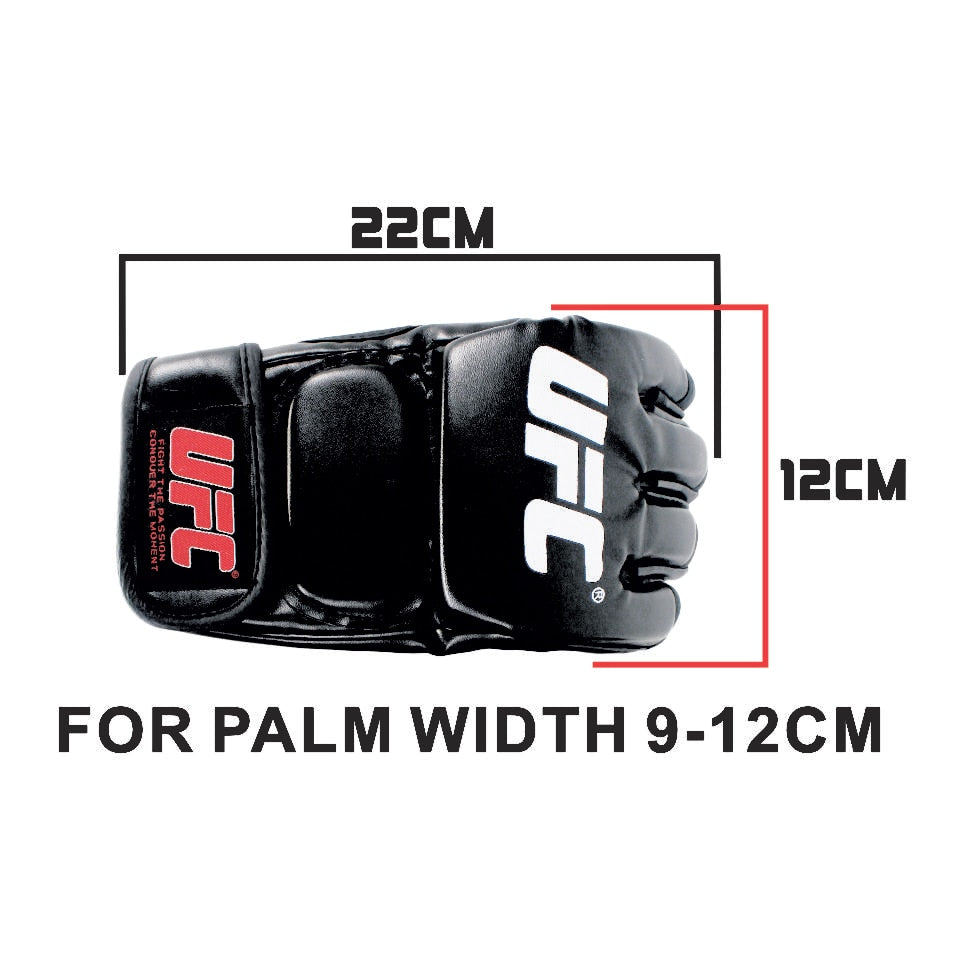 Black Fighting MMA Boxing Sports Leather Gloves