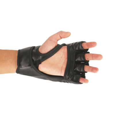 Black Fighting MMA Boxing Sports Leather Gloves