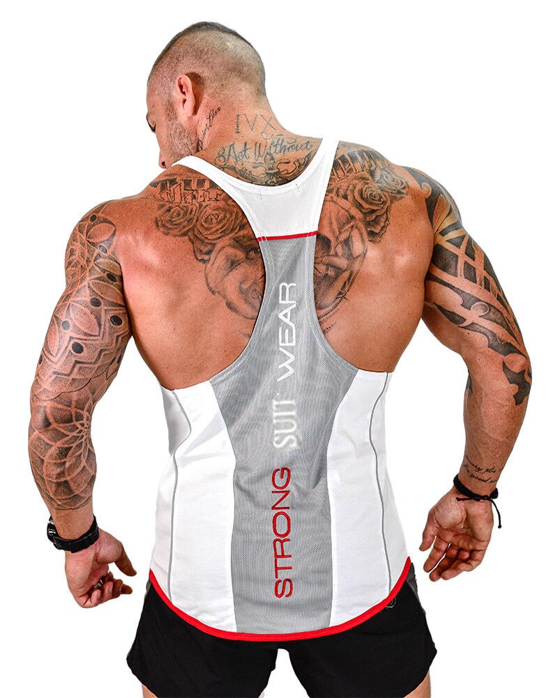 Editorify2 Tank Top Men Y-back Vest Gym Tank Top Men's Bodybuilding Stringer Tank Top  Racerback Gym Workout Clothes Fitness Gym shirts