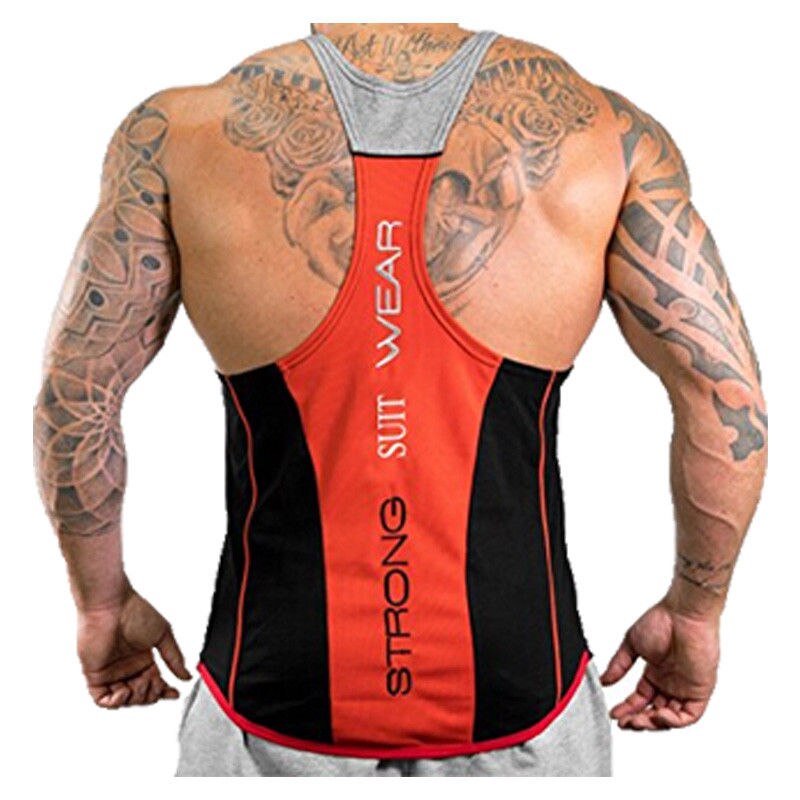 Editorify2 Tank Top Men Y-back Vest Gym Tank Top Men's Bodybuilding Stringer Tank Top  Racerback Gym Workout Clothes Fitness Gym shirts
