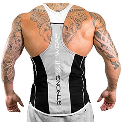 Editorify2 Tank Top Men Y-back Vest Gym Tank Top Men's Bodybuilding Stringer Tank Top  Racerback Gym Workout Clothes Fitness Gym shirts