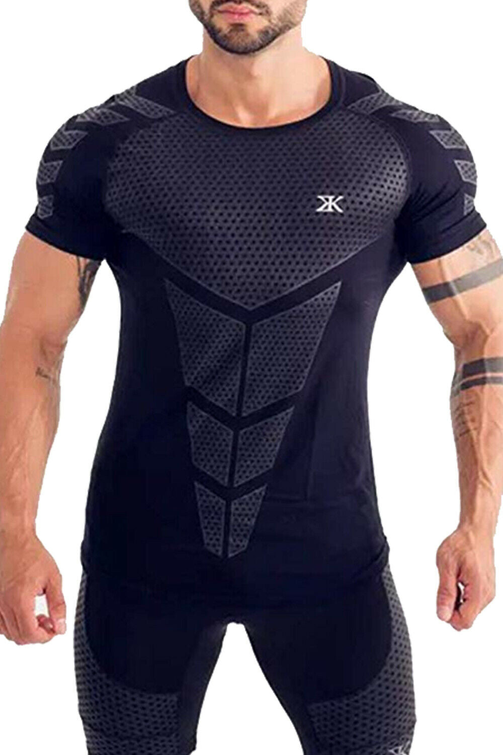Mens Short Sleeve Muscle Tee T-shirt Bodybuilding Running Sports Gym Tops Shirts