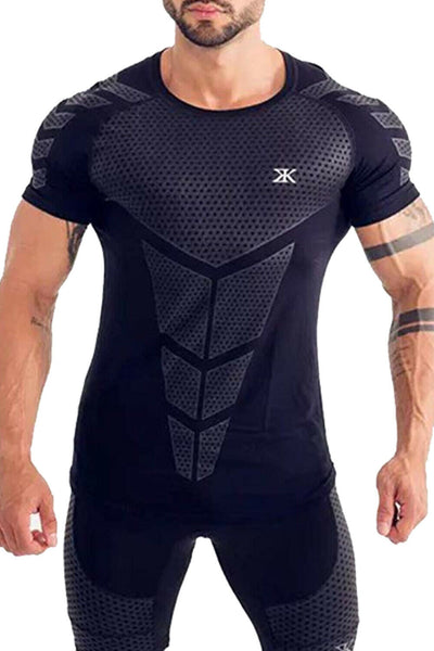 Mens Short Sleeve Muscle Tee T-shirt Bodybuilding Running Sports Gym Tops Shirts