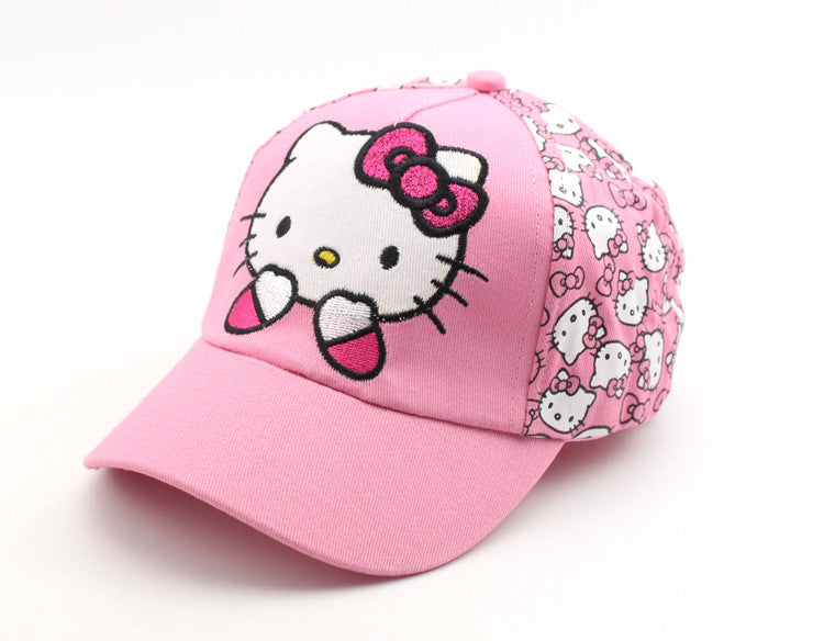 Love Daddy&Mummy Spring New Arrival Girls Cap  Cartoon Cat Design Children's Baseball Cap