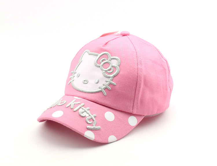 Love Daddy&Mummy Spring New Arrival Girls Cap  Cartoon Cat Design Children's Baseball Cap